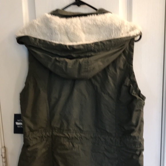 NWT - NOK NOK Army Green Hooded Faux Fur Lined Military Utility Vest โ size XL - Picture 6 of 10